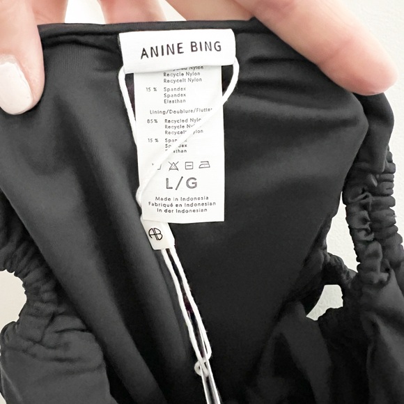 NWT Anine Bing Lilo Black One Piece Swimsuit w Cutouts L - Picture 5 of 11